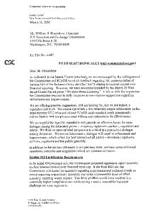 Computer Sciences Corporation Leon J. L.evel Vice Prcsideni and Cliier Financial Drliccr March 3 1,2005 Mr. William II. Donaldson, Chairman