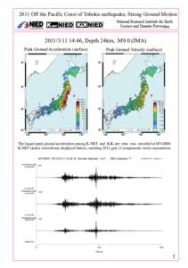 2011  Off  the  Pacific  Coast  of  Tohoku  earthquake,  Strong  Ground  Motion National  Research  Institute  for  Earth   Science  and  Disaster  Prevention[removed]  14:46,  Depth  24km,    M9.