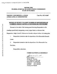 SC14-1647 Notice of Intent to Limit Number of Depositions