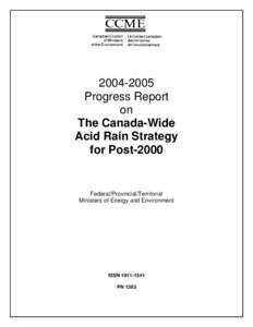 [removed]Progress Report on The Canada-Wide Acid Rain Strategy for Post-2000
