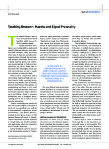 [special reports]  John Edwards Touching Research: Haptics and Signal Processing