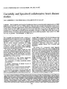 Journal of Epidemiology and Community Health, 1984, 38, [removed]Caerphilly and Speedwell collaborative heart disease