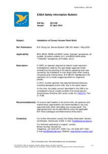 EASA SIB No.: EASA Safety Information Bulletin SIB No.: Issued: