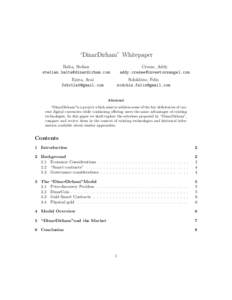 “DinarDirham” Whitepaper Balta, Stelian  Creeze, Addy 