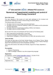 EWTEC 2015 short course on WEC modeling and control