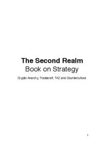 The Second Realm Book on Strategy Crypto-Anarchy, Tradecraft, TAZ and Counterculture 1