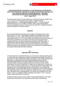 Ordnungsbehördliche Verordnung zur Aufrechterhaltung der öffentlichen Sicherheit und Ordnung im Bereich der mobilen Hochwasserschutzanlagen auf dem Gebiet der Stadt Köln, Ortslage Marienburg – Bayenthal (Hochwassers