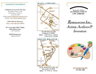 COMMUNITY RESOURCES California Lawyers for the Arts Bernard E. Witkin  Fort Mason Center, C-255