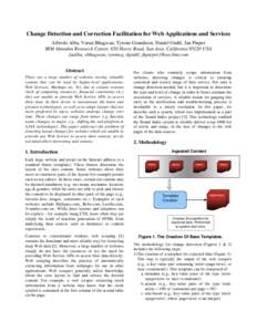 Change Detection and Correction Facilitation for Web Applications and Services Alfredo Alba, Varun Bhagwan, Tyrone Grandison, Daniel Gruhl, Jan Pieper IBM Almaden Research Center, 650 Harry Road, San Jose, California 951