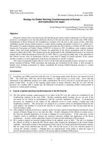 Climate change / United Nations Framework Convention on Climate Change / Environmental economics / Carbon dioxide / Kyoto Protocol / European Union Emission Trading Scheme / Carbon tax / Emissions trading / Economics of global warming / Climate change policy / Environment / Carbon finance