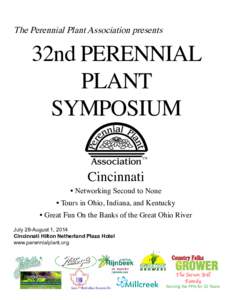 The Perennial Plant Association presents  32nd Perennial Plant Symposium TM