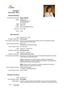 Europass Curriculum Vitae Personal information First name(s) / Surname(s) Address