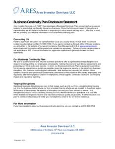 Microsoft Word - PLAN - 02b - BCP Disclosure 2015.doc