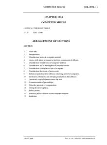 COMPUTER MISUSE  [CH. 107A – 1 CHAPTER 107A COMPUTER MISUSE