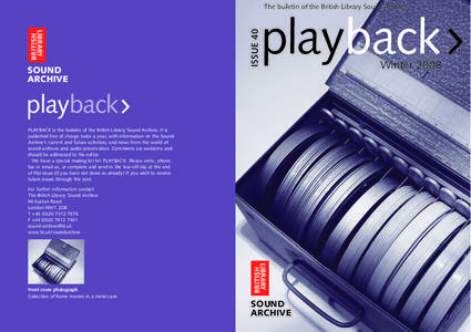 Playback no.40 Winter 2008