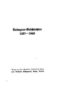 Baduzner-Geschlechter[removed]Auszug aus dem allgemeinen Familienbuch Vaduz  von 5rioolin Tschugmell. Resig. Trifen
