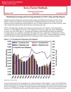 Iowa Farm Outlook Department of Economics Ames, Iowa 0B