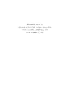 EXAMINATION REPORT OF APPANOOSE-DAVIS MUTUAL INSURANCE ASSOCIATION APPANOOSE COUNTY, CENTERVILLE, IOWA AS OF DECEMBER 31, 2009  Centerville, Iowa