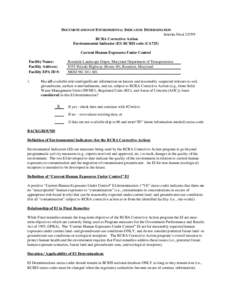 Region 3 RCRA Corrective Action Environmental Indicator for Rosedale Landscape Depot, Maryland Department of Transportation HH_MDD981041601