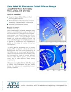 Palm Jebel Ali Wastewater Outfall Diffuser Design AECOM and Dubai Municipality Dubai, United Arab Emirates Services Rendered  Design of Ocean Outfall Diffuser to Meet Regulatory Requirements