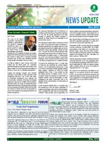 INTERNATIONAL COMMISSION ON IRRIGATION AND DRAINAGE  NEWS UPDATE May[removed]Managing Water for Sustainable Agriculture