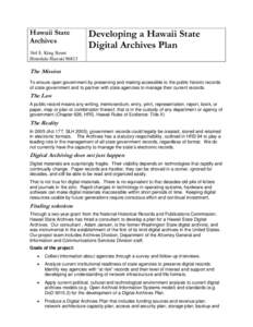 Microsoft Word - Developing a Hawaii State Digital Archives Plan.doc