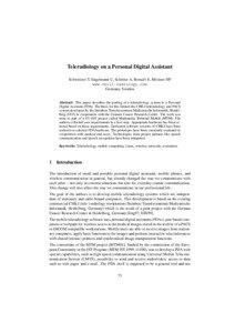 Teleradiology on a Personal Digital Assistant Schweitzer T, Engelmann U, Schr¨oter A, Boraelv E, Meinzer HP www.chili-radiology.com