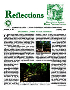 A Program of the Historic Preservation Division, Georgia Department of Natural Resources  Volume V, No. 1 G
