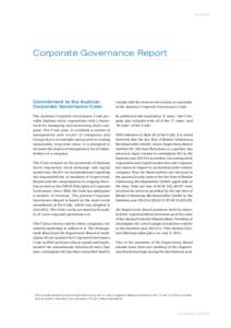 The Group  Corporate Governance Report Commitment to the Austrian Corporate Governance Code