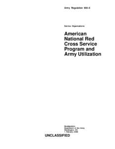 Army Regulation 930–5  Service Organizations American National Red