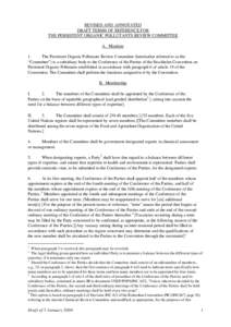 REVISED AND ANNOTATED DRAFT TERMS OF REFERENCE FOR THE PERSISTENT ORGANIC POLLUTANTS REVIEW COMMITTEE A. Mandate 1. The Persistent Organic Pollutants Review Committee (hereinafter referred to as the