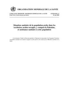 ORGANISATION MONDIALE DE LA SANTE CINQUANTE-TROISIEME ASSEMBLEE MONDIALE DE LA SANTE Point 16 de l’ordre du jour provisoire A53/INF.DOC[removed]mai 2000