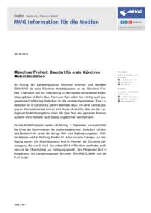 SWM/MVG: Münchner Freiheit: Baustart für erste Münchner Mobilitätsstation