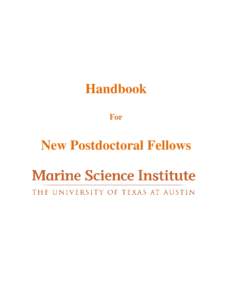 Handbook For New Postdoctoral Fellows  Dear New Postdoctoral Appointees,