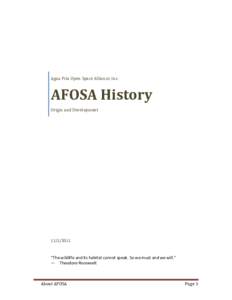 Agua Fria Open Space Alliance, Inc.  AFOSA History Origin and Development[removed]