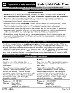 Meds By Mail Prescription Order Form