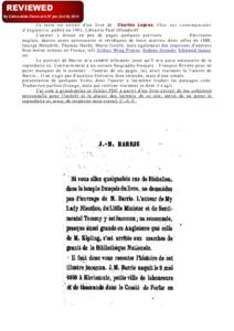 REVIEWED By Céline-Albin Faivre at 5:37 pm, Oct 30, 2014 Ce te x te est e x t r ai t d’u n liv re de C harles Legras, Chez n o s co n te m po rai n s d’A n gleter re, p ublié e n, Lib r ai rie P a ul Olle n