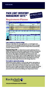 PURCHASING  PACK LIGHT INVENTORY MANAGEMENT SUITE™ Requirements Planner