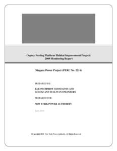 Osprey Nesting Platform Monitoring Plan