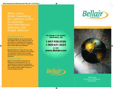 Bellair_Chicago_Brochure_Bellair Chgo-3 panel -FINAL:37 PM Page 1  What makes Bellair Expediting the optimum choice for domestic