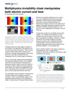 Multiphysics invisibility cloak manipulates both electric current and heat