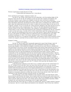 Southern Campaign American Revolution Pension Statements Pension Application of John Harrell: W7798 Transcribed and annotated by C. Leon Harris State and District of Virginia Frederick County Sct On this 8 th day of May 