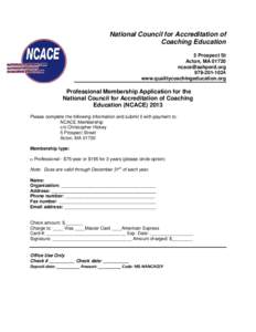 National Council for Accreditation of Coaching Education