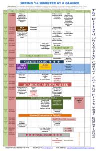SPRING ’14 SEMESTER AT A GLANCE  Instructions: This calendar allows you to visualize the events of the semester to be able to better manage your time. Use it to note deadlines, advisement, registration periods, and hol