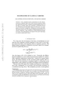 MULTIPLICITIES OF CLASSICAL VARIETIES  arXiv:1308.0582v2 [math.AC] 22 Apr 2014