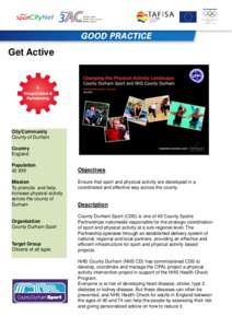 Get Active  City/Community County of Durham Country England