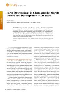 BCAS  Vol.27 No[removed]Earth Observations in China and the World: History and Development in 50 Years