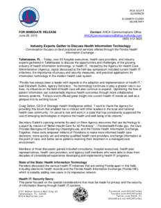 RICK SCOTT GOVERNOR ELIZABETH DUDEK SECRETARY  FOR IMMEDIATE RELEASE