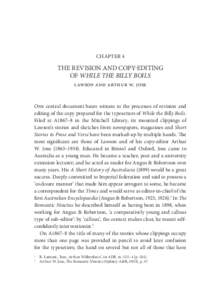 Chapter 4  The revision and copy-editing of While the Billy Boils lawson and arthur w. jose One central document bears witness to the processes of revision and