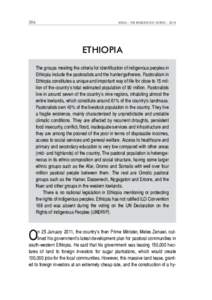 396  IWGIA – THE INDIGENOUS WORLD – 2014 ETHIOPIA The groups meeting the criteria for identification of indigenous peoples in